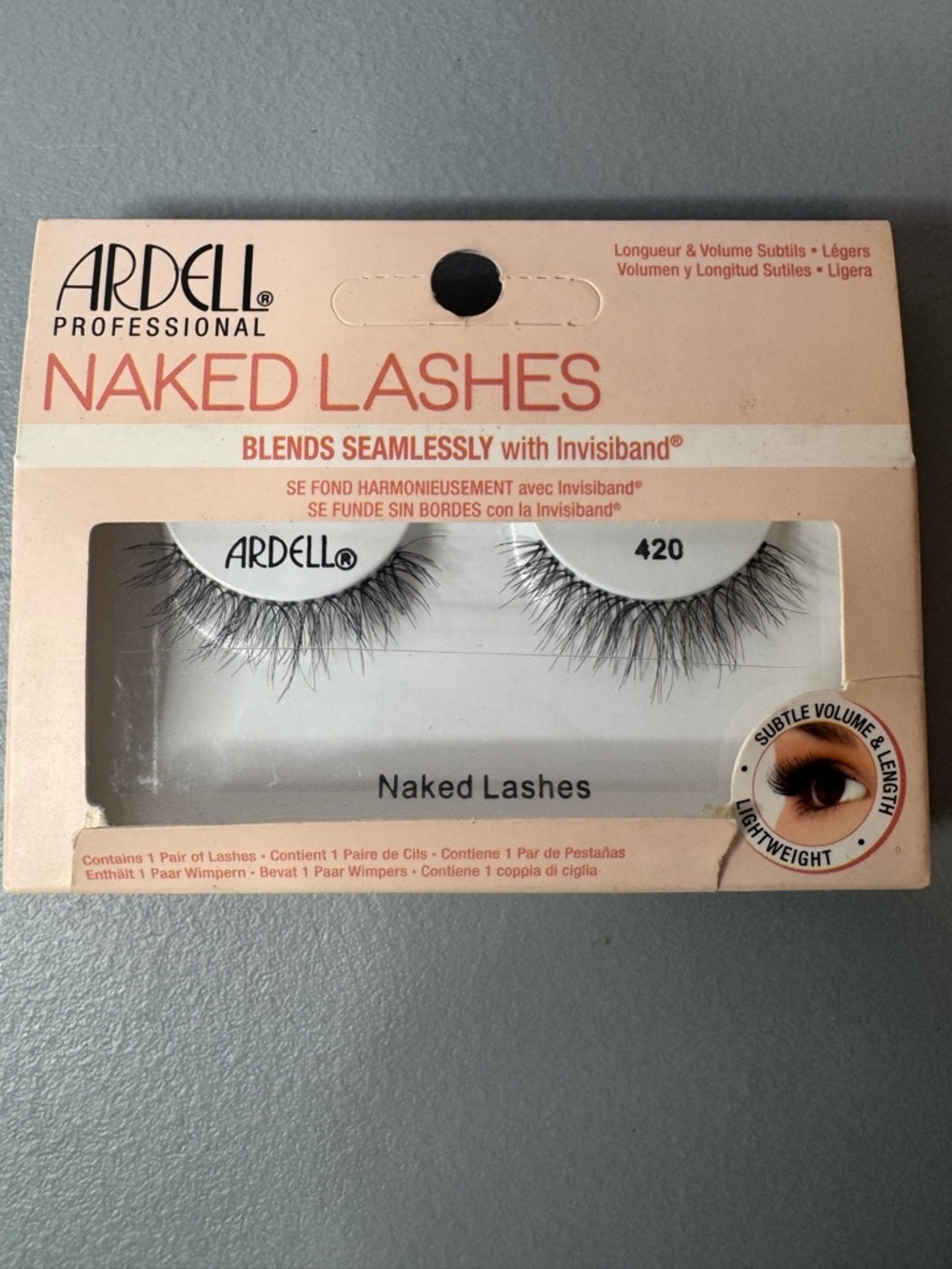 Ardell professional Naked Lashes in 420 blends easily with invisiband simple